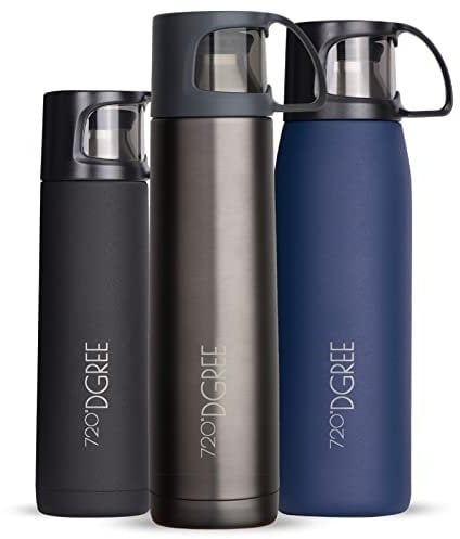 720°DGREE Frasco Termica “Follow“ – 450ml, 700ml, 1l - Botella de aislante al vacío termo de Acero inoxidable con taza - Perfecto para café y té