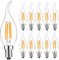 Suncan10er Pack E14 Kerze LED Lampe Warmweiss für Kronleuchter, Leuchtmittel E14 Filament Fadenlampe 4W, 360 Lumen, 2700K Warmweiß, Klar Glas, Nicht dimmbar