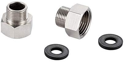 Ibergrif M91501 G3/8-G1/2 Adaptador de compresión para Reino Unido de 3/8 1/2 Pulgadas, Metal, Cromado, Plata