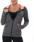 AMZSPORT Damen Laufjacke Sportjacke Langarm Trainingsjacke Sweatjacke mit Tasche Für Yoga Fitness Schwarz XXL