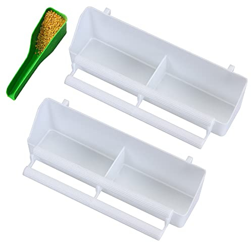 Seneme 2 Pack Bird Water Dispenser for Cage, Hanging Bird Waterer Food Feeder with 1 Feeder Accessories