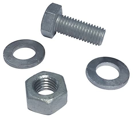 Schraubenset für Gitterroststufen | M12x30 mm | aus St37, feuerverzinkt