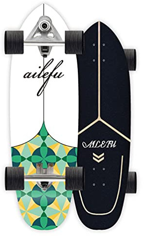 Komplettes Carver Anfänger Skateboard Power Surfing Serie Surf Skateboard Carving Skateboard, 32 Ahornholz Skateboards 8 Schichten Komplette Decks Vintage Surf Skateboard CX7, Unisex Erwachsene (a)