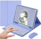 Keyboard Case for iPad Mini 5/Mini 4 with Mouse, Round Key Keyboard for iPad mini5 mini4 Case with Pencil Holder, Candy Wireless Detachable Keyboard Case, Mint Purple