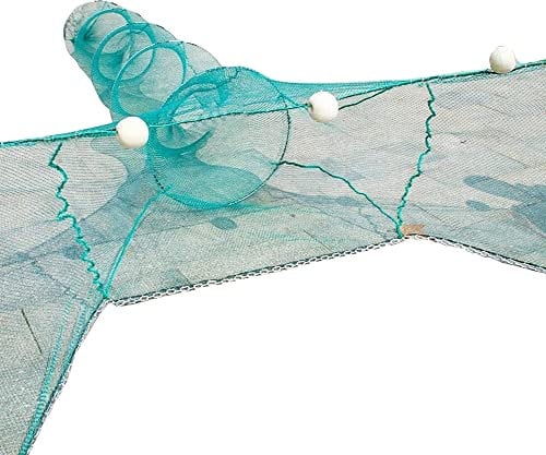 Enfunt-Home Fischreuse Faltbarer Köderfischreuse,tragbar Fisch Reuse Mit Kette Und Schwimmer,Fischen,Aal, Garnelen, Hummer,Krebsen Reusen Für Fischfang (3x1x2m)