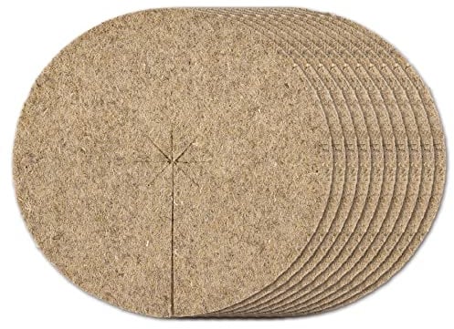 La Cordeline 10 disques Paillage Naturel 30cm en Chanvre 600g/m - Protection Plante, Mauvaises Herbes, Froid, Naturelle