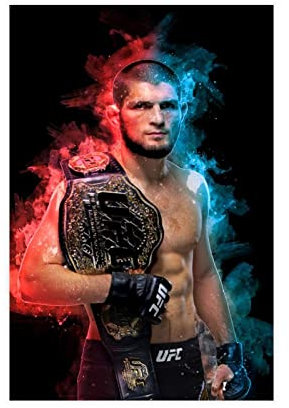 MJKO Khabib Nurmagomedov 2 Leinwand-Poster, Schlafzimmer-Dekoration, Sport-Landschaft, Büro, Raumdekoration, Geschenk, ohne Rahmen, 30 x 45 cm
