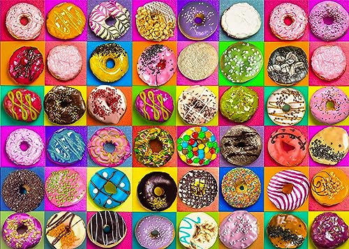 Jigsaw Puzzles 1000 Pieces for Adults or Families Pieces Fit Together Perfectly (Donuts)