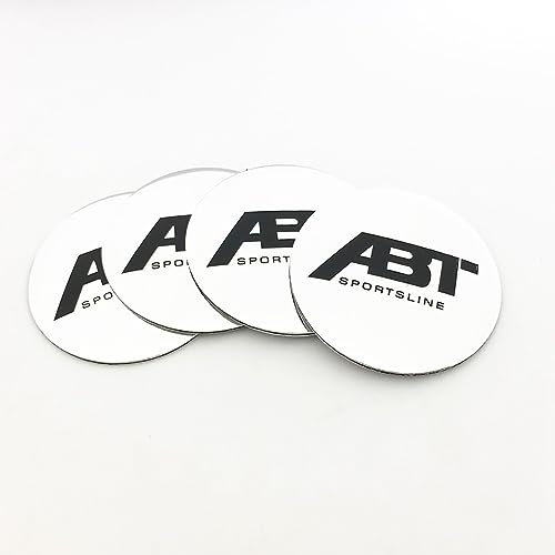 SUDORF 4 Stück Nabendeckel Aufkleber für ABT Logo 56.5 mm Auto Zubehör Radnabenkappen,A