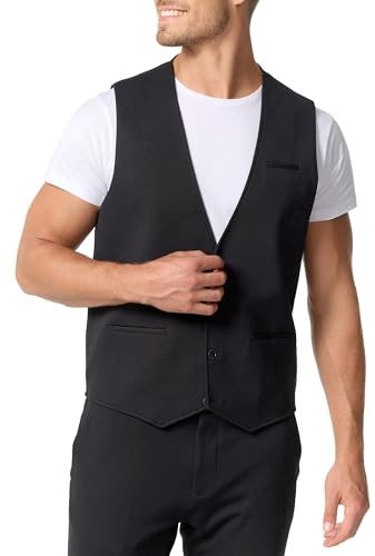 JEFF Herren JFEzra Weste Anzugweste elegante Herrenweste mit Viskose-Anteil | Klassische Anzugweste mit weichem Materialmix und zeitlosem Design, Stoffweste, Businessweste, Sakkoweste, Weste für Männer