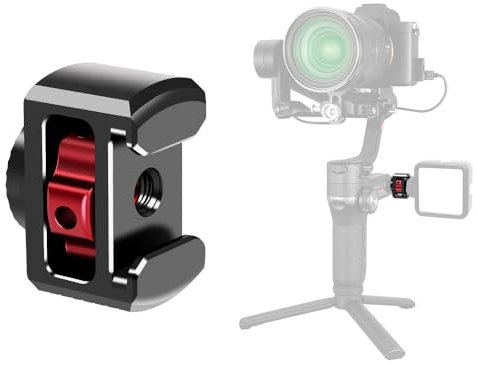 Akeipho Side Mounting Adapter for Zhiyun Weebill S Crane 2/3, Gimbal Extension Plate with Cold Shoe Mount 1/10.2 cm Screw Holes for Video Light, Microphone, Monitor