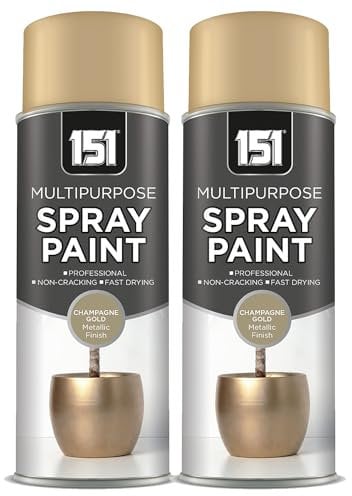 SAVING HUB - Champagne Gold Metallic Spray Paint 400ml - Multipurpose Paint for Wood Metal Brick - Metallic Gloss Paint Non-Cracking Perfect Finish 400ml Paint (2)
