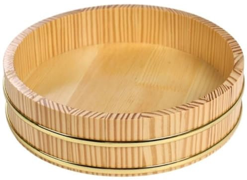 Muteitt Wooden Sushi Rice Bowl Hangiri Sushi Oke Sushi Rice Mixing Tub Wood Rice Mixing Bowl for Restaurant Home Kitchen