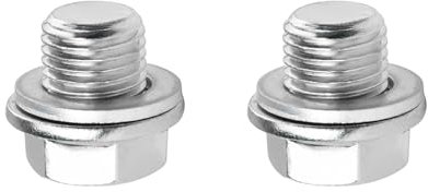 Alriedy 2pcs Ölablassschraube M14x1,5, Auto Ölwanne Mit Dichtung, Magnetische Ölablassschraube Dichtring, Edelstahl Ölwanne Schraube Mit Dichtungen Für Fahrzeuge (M14)
