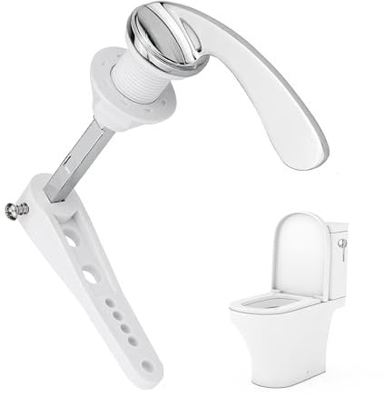 YqsIbth Toilet Flush Handle, Chrome Plated Replacement Toilet Tank Handle, Replacement Flush Lever Kit for Bathroom Cisterns(Silver)