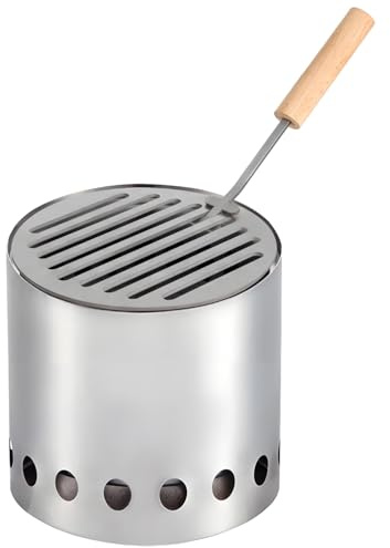 Grillplatte für kleine Solo-Herd, Tisch-Feuerstelle, 304 Edelstahlrost mit Sicherheitsgriff für Solo-Herd Mesa XL, 17,8 cm