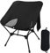 Omtofo Chaise Pliante Camping, Portable, Leger, Pliant, avec Poche, Chaise Ultra Leger, Adaptée Au, à La Pêche, à La Plage, Aux Voyages, Noir