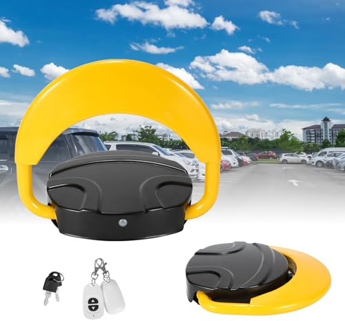Jaxguom 1x Parkplatzsperre Elektrisch, Absperrpfosten Klappbar Antikollision 180°,Parkplatzsperre mit Fernbedienung und 2 Schlüssel,20M Fernsteuerung,4T Tragfähigkeit,IP67 Wasserdicht