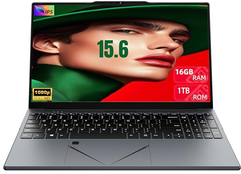 Notebook 15.6 pollici FHD, Processore Ryzen 5 (fino a 3.7 GHz) Quad-Core, 16GB RAM DDR4, 1TB SSD,Portatile con Controllo Touchpad e Interruttore Privacy per Webcam, Custodia tastiera ITA (16+1T)