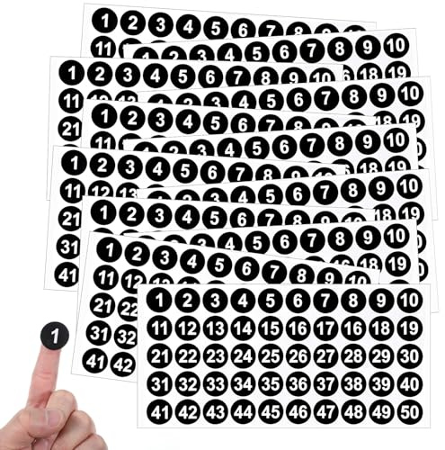 12 Blatt Zahlen Aufkleber 1 Bis 50 Selbstklebende Zahlen Klebezahlen Wetterfest Zahlenaufkleber Wetterfest Zahlen-Zum Aufkleben Number Stickers Für Inventarsortierung Schließfächerheim Büros