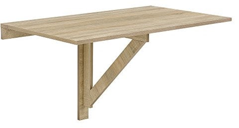 Mesa Montada en la Pared - Abatible Plegable Mesa de Cocina Escritorio 100 x 60 x 58 cm Color Efecto de Madera de Haya
