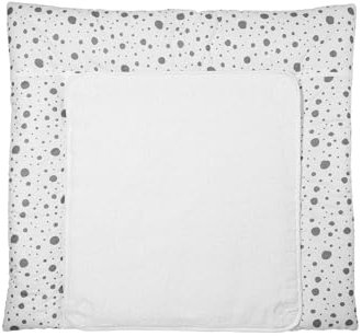 Meyco 428055 3-Keil Wickelauflage mit abnehmbaren Frotteebezug, DOTS, Weiß