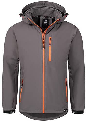 Rock Creek Softshelljacke Herren Outdoor Windbreaker H-168 Anthrazit 2XL