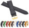 MARCHEL Gold Croco 16 mm LM-145 Schwarz Krokoprägung Uhrenarmband Krokodilmuster Uhrband Rindsleder Goldene Schließe