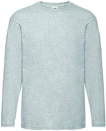 Fruit of the Loom - Valueweight Long Sleeve T-Shirt - Grey - XXXXL