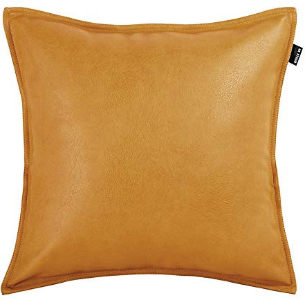 LLWYH Zierkissenbezug Luxus Leder Schlafzimmer Sofa Dekoration Quadratischen Kissenbezug Orange 55X55CM
