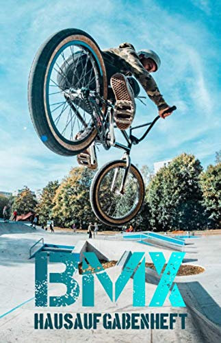 BMX Hausaufgabenheft: mit BMX Fahrrad Fahrer, ca. A5, für 1 komplettes Schuljahr
