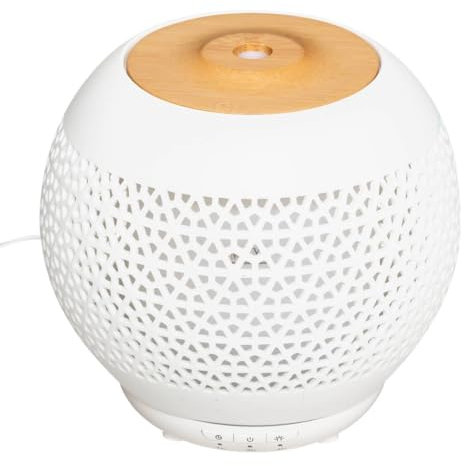 Atmosphera - Diffuseur d'huiles essentielles - céramique et bambou - blanc 250 ml