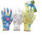 3 Paar Farben mix Schutzhandschuhe, beschichtet mit Nitril, Handschuhe ®Auto-schmuck (Blumen Grün 9/L)