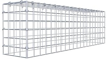 GABIONA Gabion de culture type 3 carré, maillage 5 x 5 cm, profondeur 20 cm, gabion 100 x 30 x 20 cm (L x H x P), anneau en C