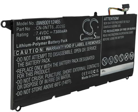 vhbw Akku kompatibel mit Dell XPS 13D-9343-1508, 13D-9343, 13D-9343-150, 13-9350-D4708G Notebook (7300 mAh, 7,4 V, Li-Polymer)