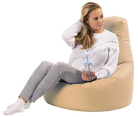 sunnypillow Gaming Sitzsack XXL mit Styropor Füllung Outdoor & Indoor für Kinder & Erwachsene Sitzsäcke Sitzkissen Bodenkissen viele Farben zur Auswahl Beige