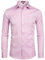 PARKLEES Camicia da uomo in twill tinta unita, vestibilità classica, slim fit, a maniche lunghe, con tasca, rosa, M