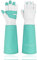 HANDLANDY Lange Gartenhandschuhe für Damen und Herren, Schweinsleder, Rosen-Schnitthandschuhe, atmungsaktiv und langlebig, mit dornensicheren Handschuhen, Größe M, Grün