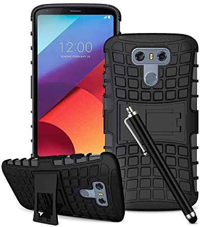 Kickstand Case Compatible with Apple iPhone 8 Plus Shockproof Case Shock Protection | Double Protection Shell Cover Case | Hard Silicone Strong Robust Case - BLACK