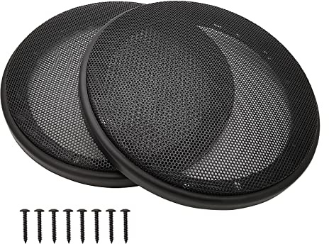 Fuhengli 6.5 Speaker Grill Covers, Black Color, 2Pcs | ABS Plastic Frame with Metal Mesh, Two-piece Design, Car / Home Audio Speaker Subwoofer Guard Protector