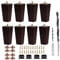 Txcucc Sofa Legs Square Bed Feet 5 inch Wood Replacement Leg for Furniture Set of 8, Dark Brown…