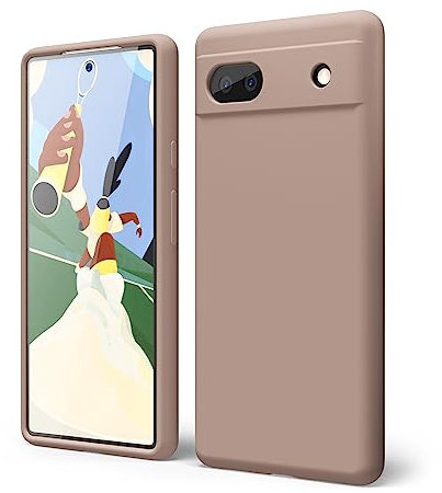 Oakxco für Google Pixel 6A Hülle Silikon mit Kameraschutz, Dünn Bunt Gummi Gel Einfarbig Schutz Handyhülle, Slim Weich Leicht Matt Handy Hülle, Cute Elegant Schutzhülle für Mädchen Männer, Braun Khaki