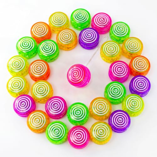 The Magic Toy Shop Light Up Yoyo for Kids – Great for Beginners, Fun Flashing Toy Gift – Christmas Stocking Filler for Children - Set of 24