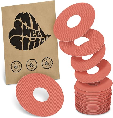 MySweetStitch 25 Ringpatches für FreeStyle Libre 3/3 Plus rund Coral | Stabilisiert ablösende Ränder, Mitte bleibt frei, wasserfest und flexibel, bis zu 15 Tage Halt
