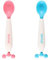 Cuillère bébé à partir de 6 mois pour apprendre avec capteur de chaleur et tête rotative à 180° - Cuillère à bouillie - Cuillère à soupe pour bébé - Couverts pour bébé en 2 couleurs (rose)