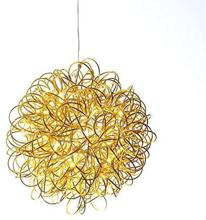 LED 3D Design Drahtkugel SPHERE - warmweiße LED, Kugelleuchte für Innen und Außen (30cm gold)