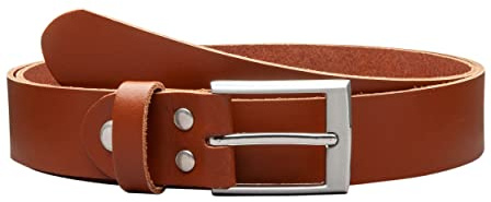 Vascavi Ledergürtel echt Leder, 3 cm breit und ca. 0.25 cm stark, Gürtel, Unisex, Jeansgürtel, Made in Germany (125 cm Gesamtlänge 135 cm, Cognac)