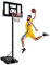 LZQ Basketballkorb Outdoor mit Ständer Rollen Basketballständer Basketball Hoop, Verstellbare Korbhöhe von 230-305 cm, Inkl. Basketball Pumpe, Basketballanlage für Erwachsene Kinder