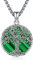 Eusense Baum des Lebens Halsketten für Frauen, 925 Sterling Silber Baum des Lebens Anhänger mit Malachit Schmuck Geschenke für Frauen Mädchen