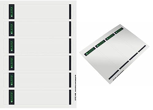 Leitz PC-beschriftbare Rückenschilder selbstklebend für Standard- und Hartpappe-Ordner & PC-beschriftbare Rückenschilder selbstklebend für Standard- und Hartpappe-Ordner